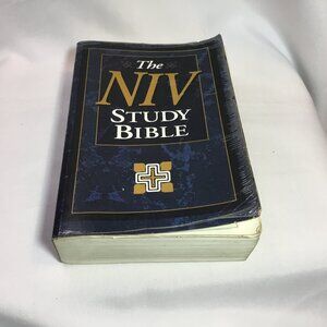 THE NIV STUDY BIBLE ~ 10th Anniversary Edition ~ 1995 Zondervan Soft Cover GOOD